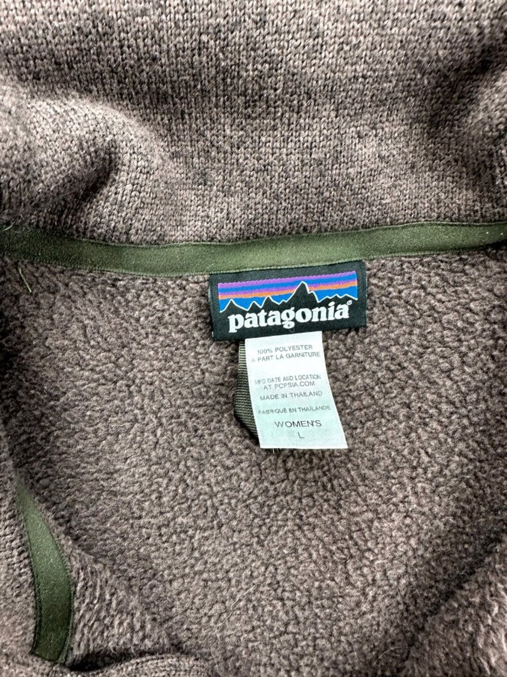 Patagonia Womens L Brown Fleece Button Front Coat Jacket Shawl Collar Outdoor - Picture 3 of 6